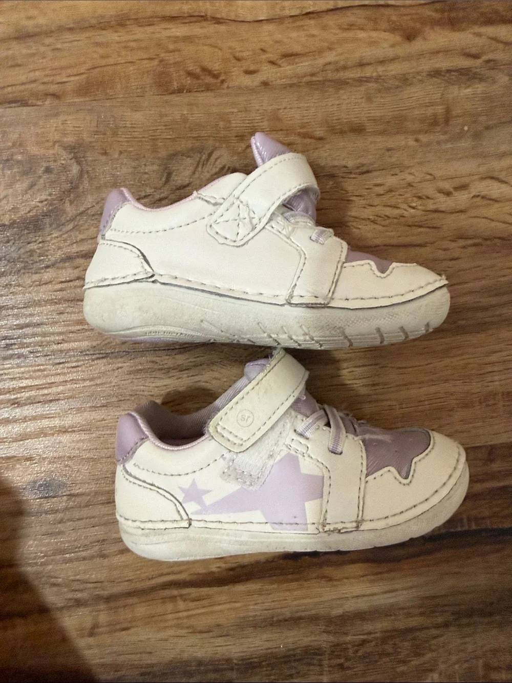 Stride Rite Baby Girls Waverly Soft Motion Purple and White Velcro Sneakers 4.5W